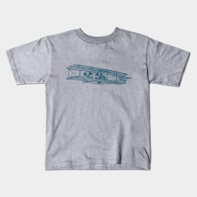 Wright flyer Kids T-Shirt by UniqueDesignsCo